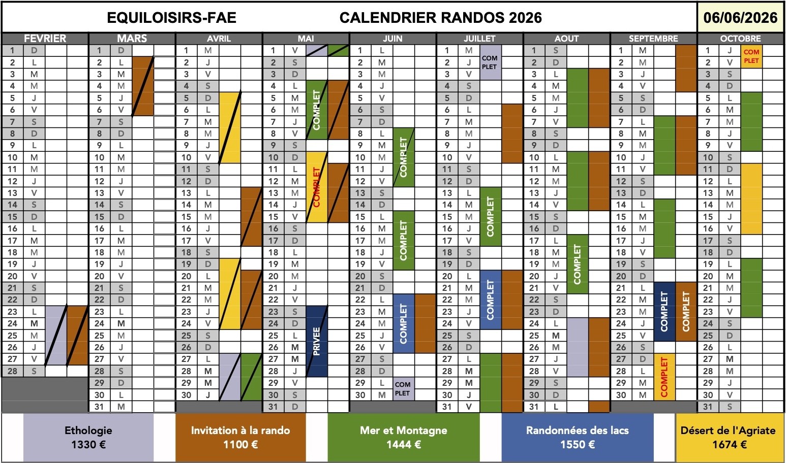 Calendrier 2026